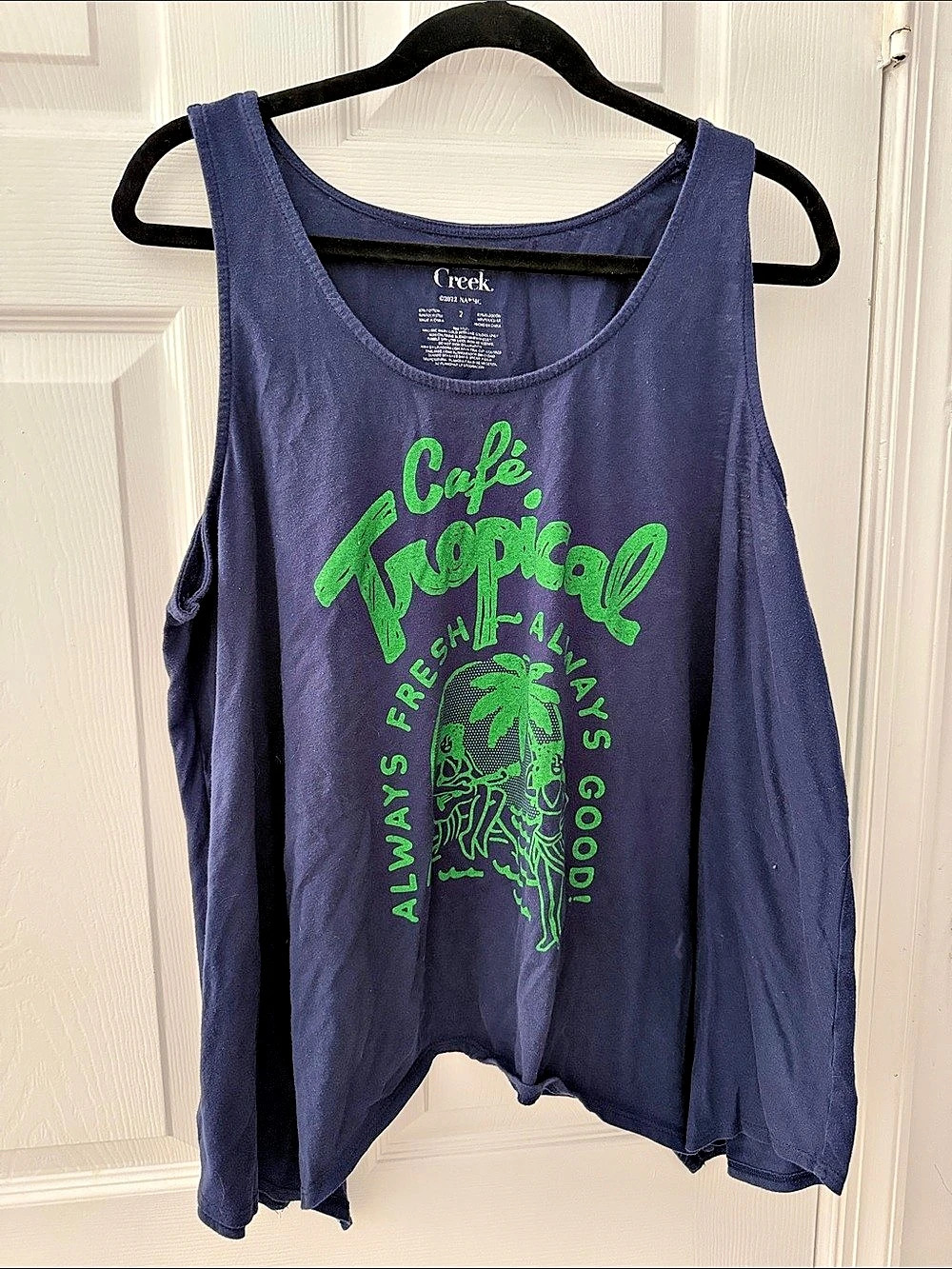 Schitt’s Creek Café Tropical Graphic swing Tank Top Blue
